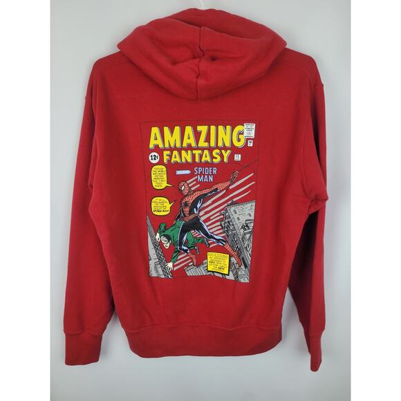 Uniqlo UT Marvel Spiderman Unisex Embroidered Printed Hoodie Red Size Small - Picture 1 of 7